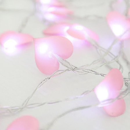 Hjerteformet bomullslyssløyfe for nyttår, jul, bryllupsdekorasjon