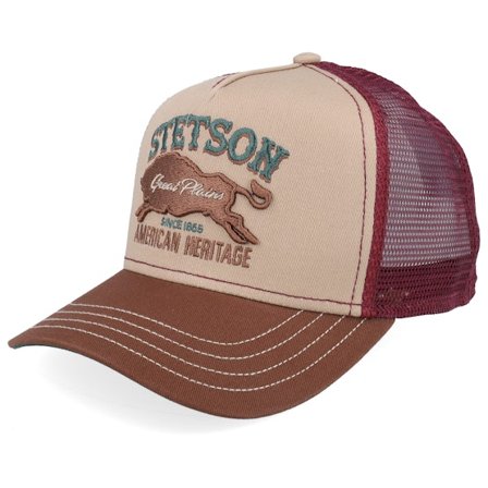 Kinder Stetson - Beige trucker Cap - Kinder Great Plains Brown/Wine Trucker @ Hatstore