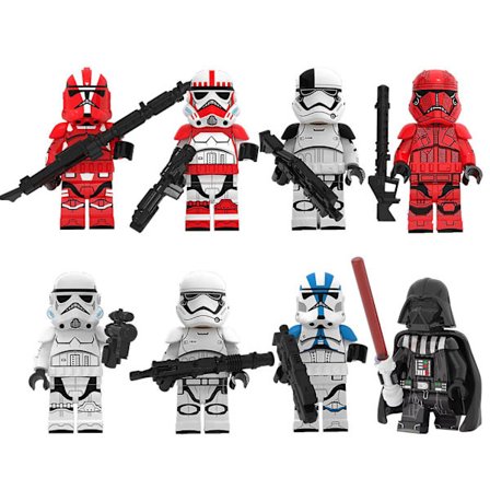 8 stk Star Wars Barnas sammensatte byggekloss-minifigurleker