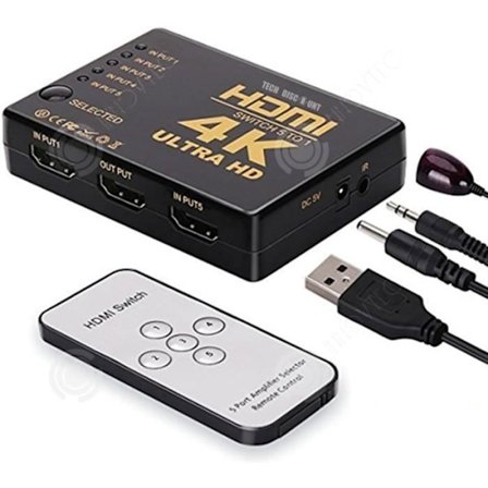 INN HDMI 4k vælger switch splitter hdr audio 5 indgange 1080P adapter kabel TV konsoller fordelingsenhed fjernbetjening