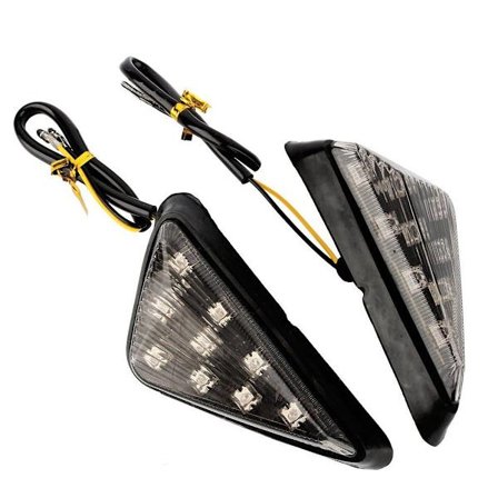 2x blinklys, gule LED-indikatorlys, 12V trekant strobe-markørlys,