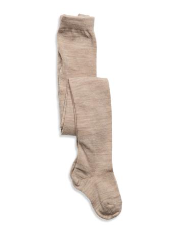 Wool/Cotton Tights Socks & Tights Tights Beige Mp Denmark*Betinget Tilbud