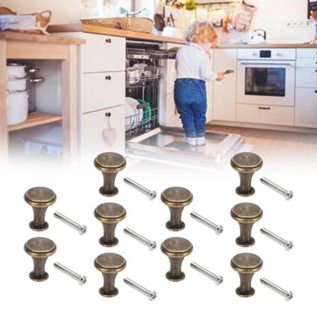 10 set enkelhålshandtag 20x25MM ersättning enkelhålslåda skåp runt handtag dekoration grön brons
