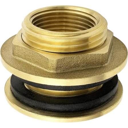 1/2 tommer (15/21) rustfrit messing væg-gennemføring, skotgennemføring til vandhaner, regnvandstønde, beholder, IBC-tank