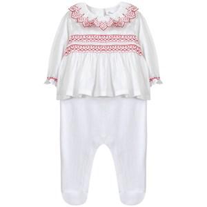 Tartine et Chocolat Smocked Footed Baby Body White 6 Months - All in ones - 6 months - White - Mädchen
