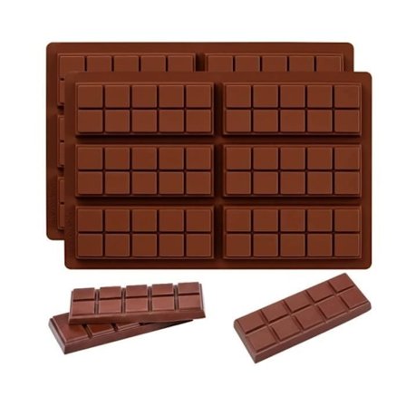 Chokoladeforme - Ikke-specifikke - 2 Stykker - Fødevaregodkendt Silikone - 6 Hulrum - Genanvendelige