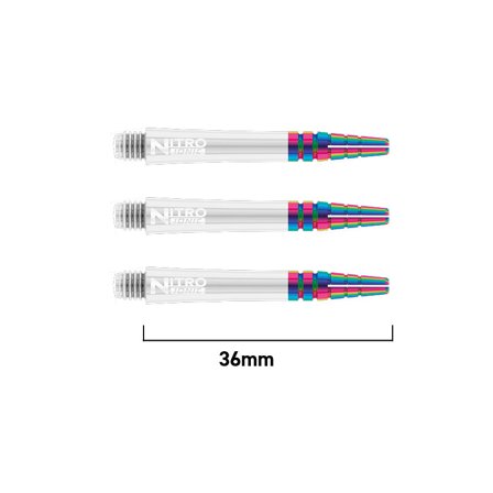 Red Dragon Darts Nitrotech Ionic Shafts 36mm - 6 shafts, Polycarbonate, Black, Blue, Red - Professional Dart Shafts for players