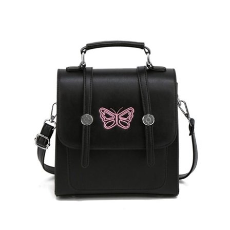 Broderi Sommerfugl Håndveske Jenter Ryggsekker SVART