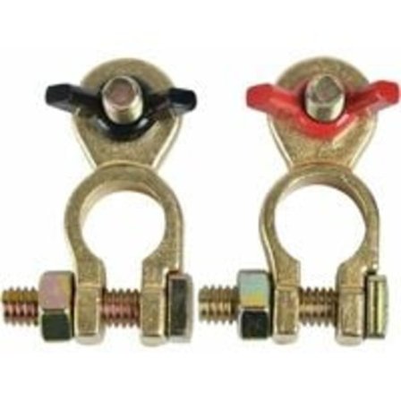 12V/24V Batteripoler Batteriterminaler Batterikontakter med Vingmuttere (1 par) 2stk