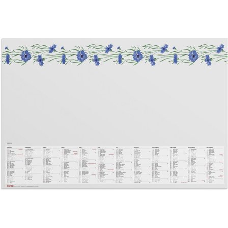 Burde Kalender Skrivunderlägg Blomster 2026 - Lyreco - Almanackor och kalendrar - Bordskalendrar och skrivunderlägg - Skrivunderlägg - Kalender