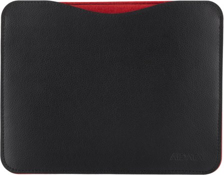 AIDATA iPad PU Leather Pouch, fodral i konstläder för iPad, svart/röd