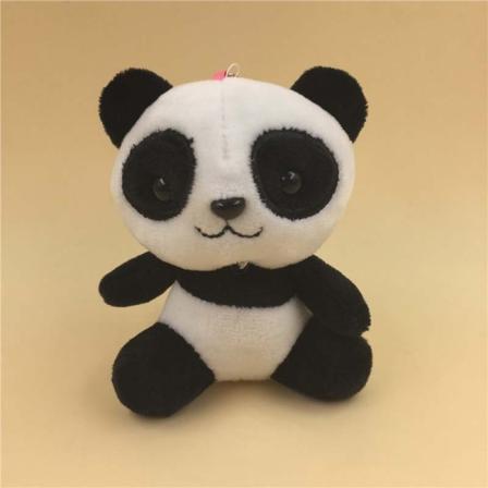 Uusi 10cm söpö sarjakuva Panda pehmo täytetty eläin lelut avaimenperä avainrengas riipus lapsille lahja nukke kuuma myynti musta