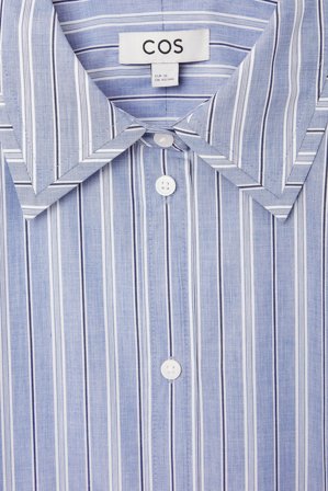 COS Women's Pinstriped Shirt Dress in Blue