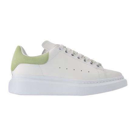 Alexander McQueen, Oversize sneakers in Leather Wit, Dames, Maat:38 EU,Zilver