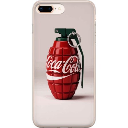 Kompatibel Mobilcover til Apple Apple iPhone 8 Plus Kunstnerisk illustration af Coca Cola granatæble i rødt og grønt, pop art inspireret motiv med