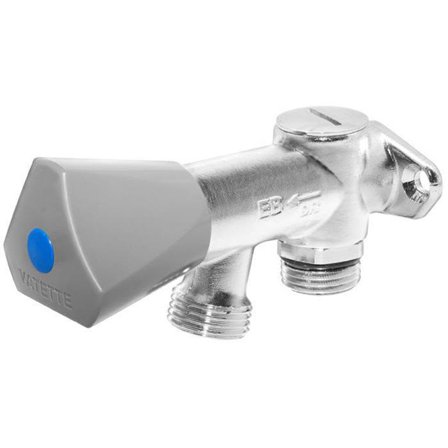 Vatette FG0135080 Tappventil för vägg, med backventil G15, vändbart inlopp, Tvättstuga