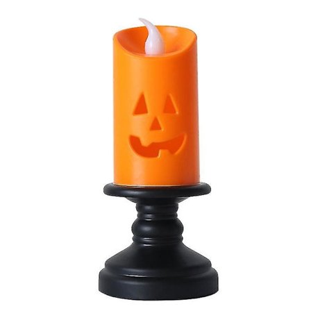 Julebordsdekorasjon - Oransje gresskar lysestake med LED-lys - Halloweenlys - Gresskarlampe - Festdekorasjon - 4-pakning - oransje