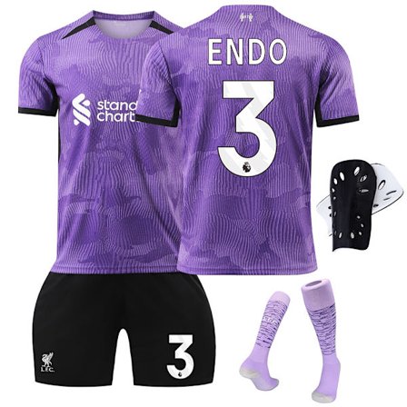 2023-2024 Liverpool 2. vierasasu lapsille, sis lt sukat ja polvisuojat - Nro.3 ENDO#28 Nro.3 ENDO Nro.3 ENDO-X76- No.3 ENDO #28