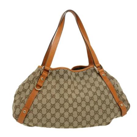 Gucci Vintage Brown Canvas Brun, Dame Vintage Tasker, Størrelse: ONE Size