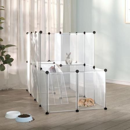 Vidaxl Smådjursbur Transparent 142x74x93 Cm Pp Och Stål Transparent