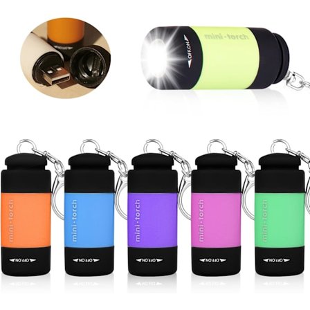 6 st mini ficklampor för barn, mini LED-ficklampa, USB-uppladdningsbar