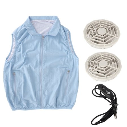 Kølevest med 3 Hastighedstilstande Komfortabel Åndbar Ærmeløs Sikker Let Kølejakke til Udendørs Rejser Sommer XL