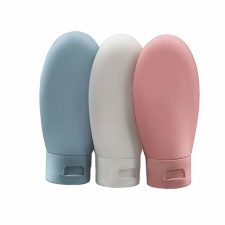 Reseflaska, 3 st Läcksäkra Återfyllningsbara Klämbehållare Set (60 ml) med Etikett och Transparent Väska