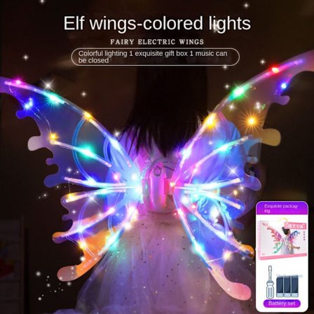 Elf Luminous Butterfly Wing Elektriska änglavingar FÄRGT LJUS