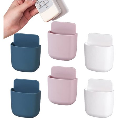 6 stk. fjernbetjeningsopbevaringsboks selvklæbende fjernbetjeningsopbevaring vægorganisatorboks vægmonteret tv-fjernbetjeningsopbevaring 