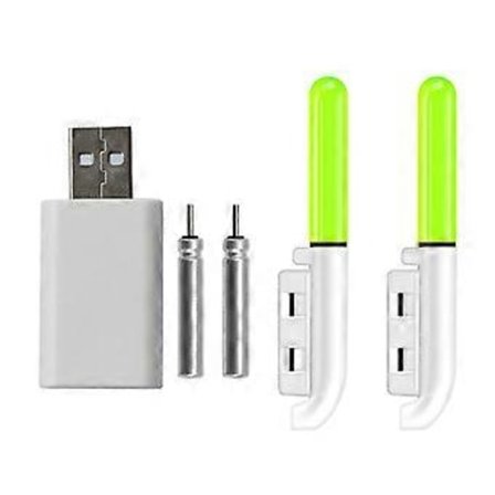 Fiskelysstavar LED Nattfiskespön med Uppladdningsbart Batteri Glödlampa Spötopp Glödrör Fiskeredskapsverktyg A