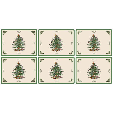 Spode Christmas Tree bordbrikke, 6 stk' - 'Multi