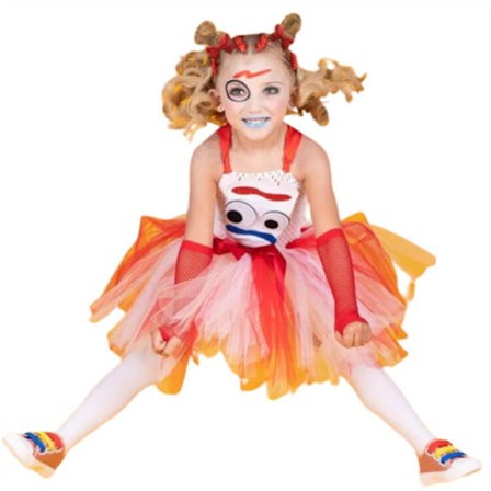 Liten flickas klä upp outfit med mask