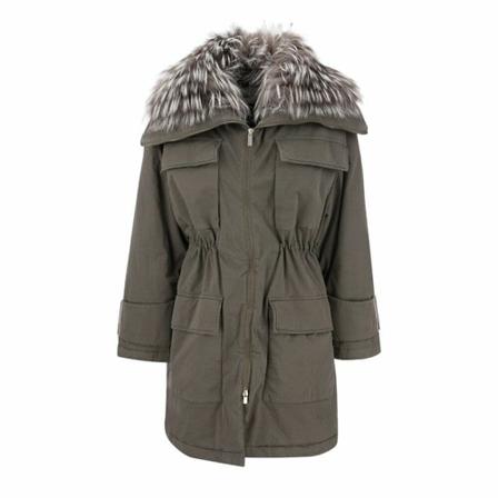 Fabiana Filippi, Padded parka with fur Zielony, Kobieta, Rozmiar: S