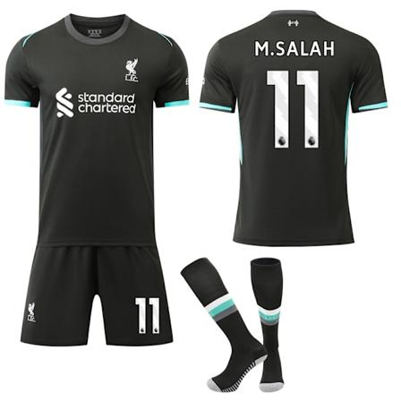 Liverpool FC:n Vierasjalkapallopaita 2024-2025 Lapsille ja Aikuisten Koot 11 M.SALAH-Xin XXL