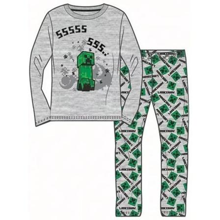 Kminecraft Lånärmad Pyjamas - Creeper Ssss 116, Grå