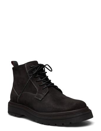 Dunan Lace Up High Nyörisaappaat Musta Hush Puppies