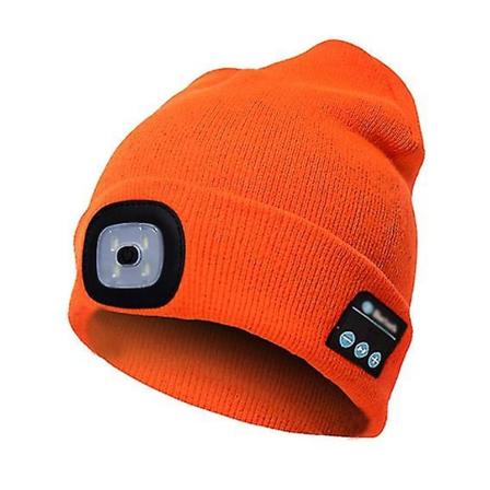 Bluetooth-pipo, LED-valaistus ja vilkkuva tila, sisäänrakennetut stereokaiuttimet ja mikrofoni (oranssi)