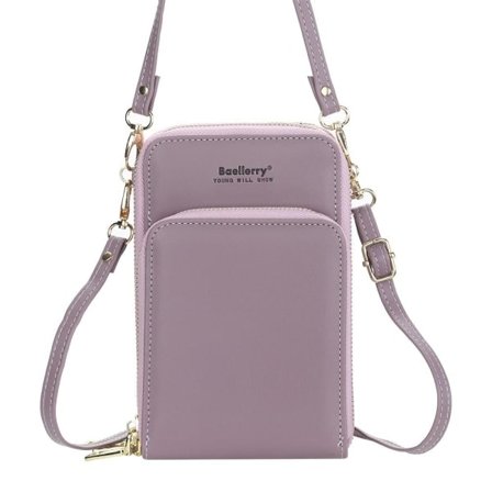 Axelväska mobilväska med axelrem för mobil lila