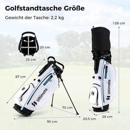 15-delt mænds golfkøllesæt med taske og regnslag