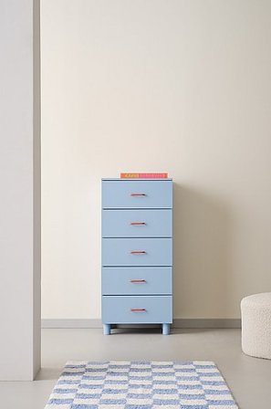 Jotex - Kinderkommode Hellblau/korallenrot - BIBBI - Kaufe Kinderschränke und -regale bei Jotex