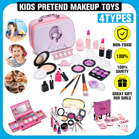 12st Barn Låtsasminka Med Kosmetisk Väska Girls Makeup Set