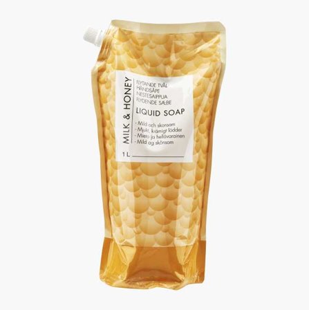 Biltema - Flytende såpe milk honey refill 1 L