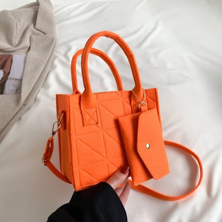 Skulderveske Liten Firkantet Veske ORANGE