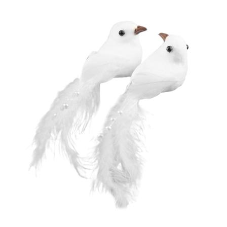 5 x 2 stk Kunstige Fugler Realistisk Utseende Slitasjebestandig Styrofoam Dekorative Falske Duer Bryllupsornament Til Hjemmet
