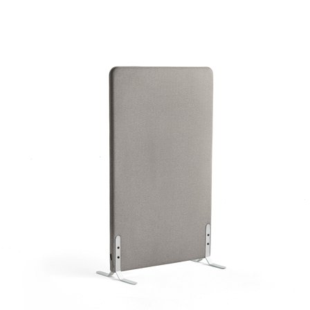 Raumtrenner ZONE, 1360 x 800 x 46 mm, Stoff Rivet, weiße Beine, silbergrau