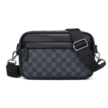 Herr casual axelväska läder sport messenger bag personlighet mode liten fyrkantig väska