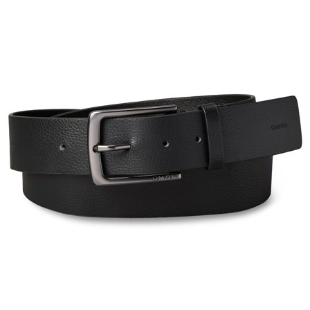 Calvin Klein | Ceinture en cuir noir sur noir pour hommes - Ceintures en cuir