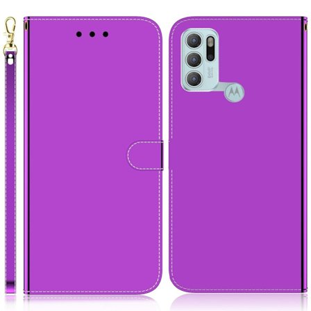 Mirror Motorola Moto G60s Flip Suojakotelo - Violetti