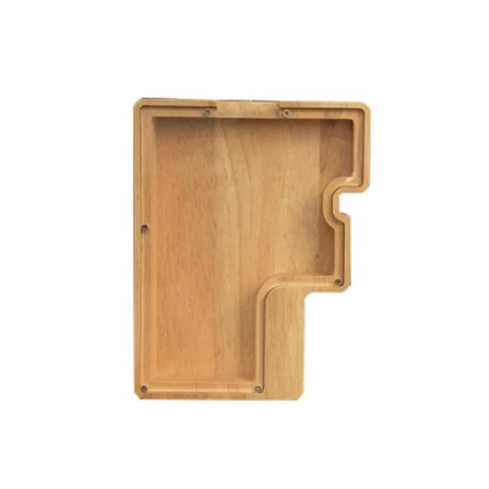 26 Bokstav Trä Spargris med Namnklistermärke Personlig Klar Glas Pengabox för Barn Present Heminredning~08374