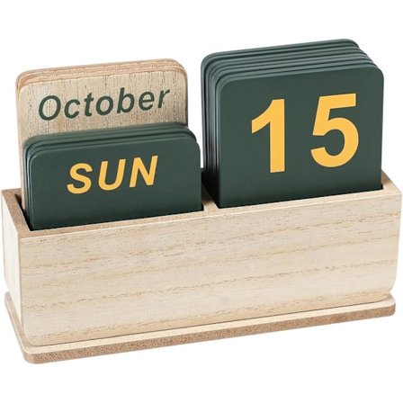 Evighetskalender, skrivebordskalender i tre, daglig vendekalender.